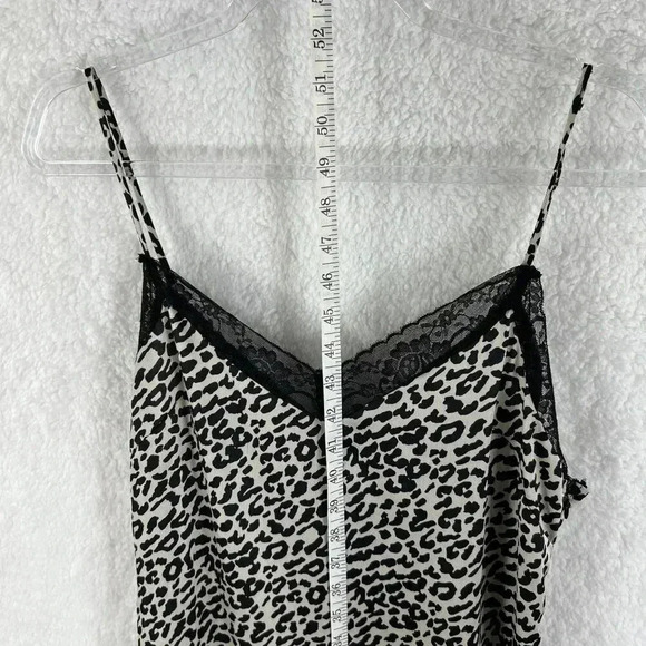 Y2K Crescent L Slip Dress Animal Print Side Zipper Sweetheart Lace Neck and Hem - Picture 10 of 16